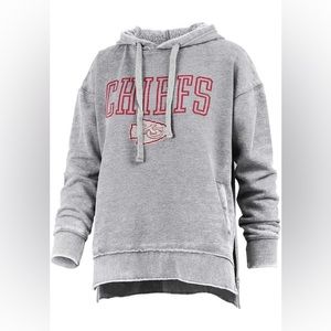 LIKE NEW KANSAS CITY CHIEFS WOMENS GREY VINTAGE HOODED SWEATSHIRT